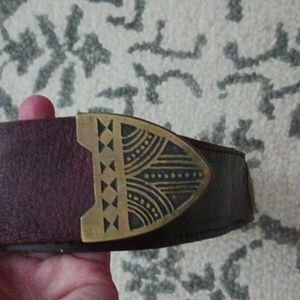 Vintage Leather Brass Belt
